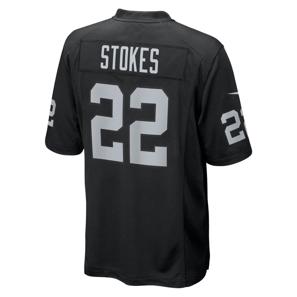 Las Vegas Raiders Eric Stokes Black Team Game Jersey product image 3, provided for visual reference and product detail review