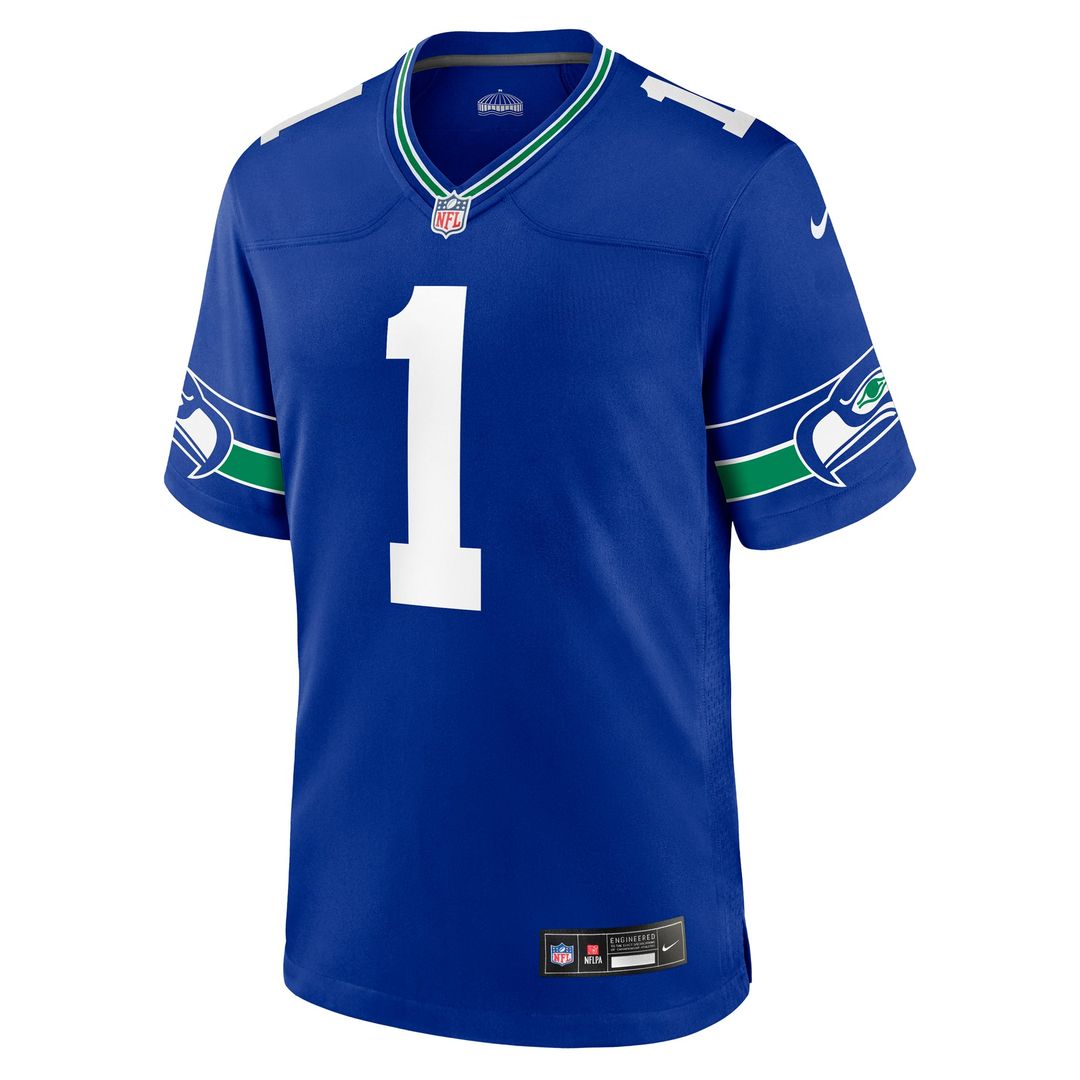 Seattle Seahawks Warren Moon Royal Retired Player Alternate Game Jersey product image 2, provided for visual reference and