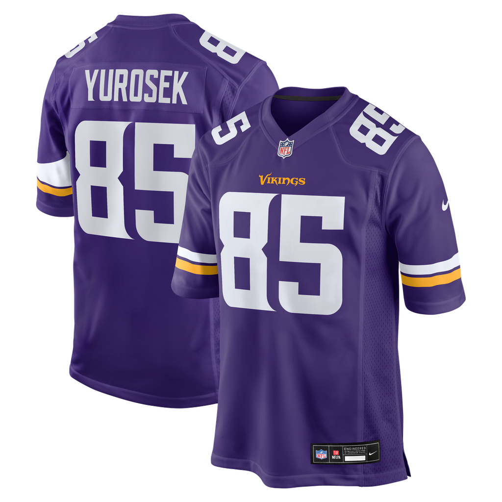 Minnesota Vikings Ben Yurosek Purple Team Game Jersey product image 1, provided for visual reference and product detail