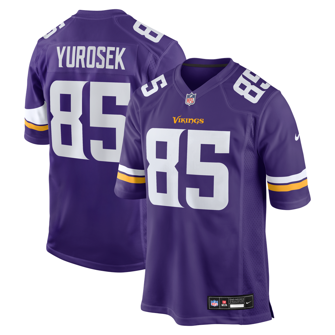 Minnesota Vikings Ben Yurosek Purple Team Game Jersey product image 1, provided for visual reference and product detail