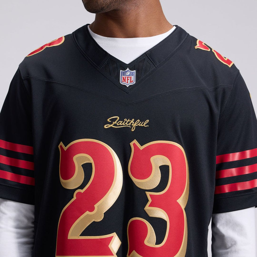 San Francisco 49ers Christian McCaffrey Black Rivalries Collection Stitched Limited Jersey product image 8, provided for