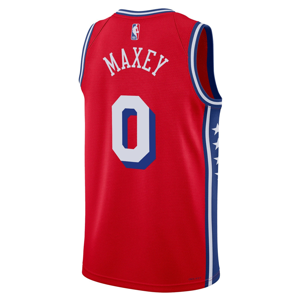 Tyrese Maxey Philadelphia 76ers Statement Edition Swingman Jersey - Red - Unisex product image 3, provided for visual