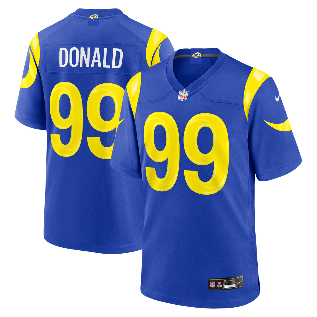 Los Angeles Rams Aaron Donald Royal Game Jersey product image 1, provided for visual reference and product detail review