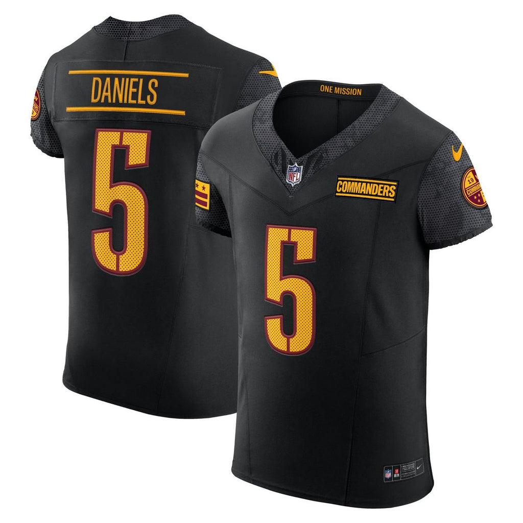Washington Commanders Jayden Daniels Black Alternate Vapor F.U.S.E. Elite Jersey product image 4, provided for visual