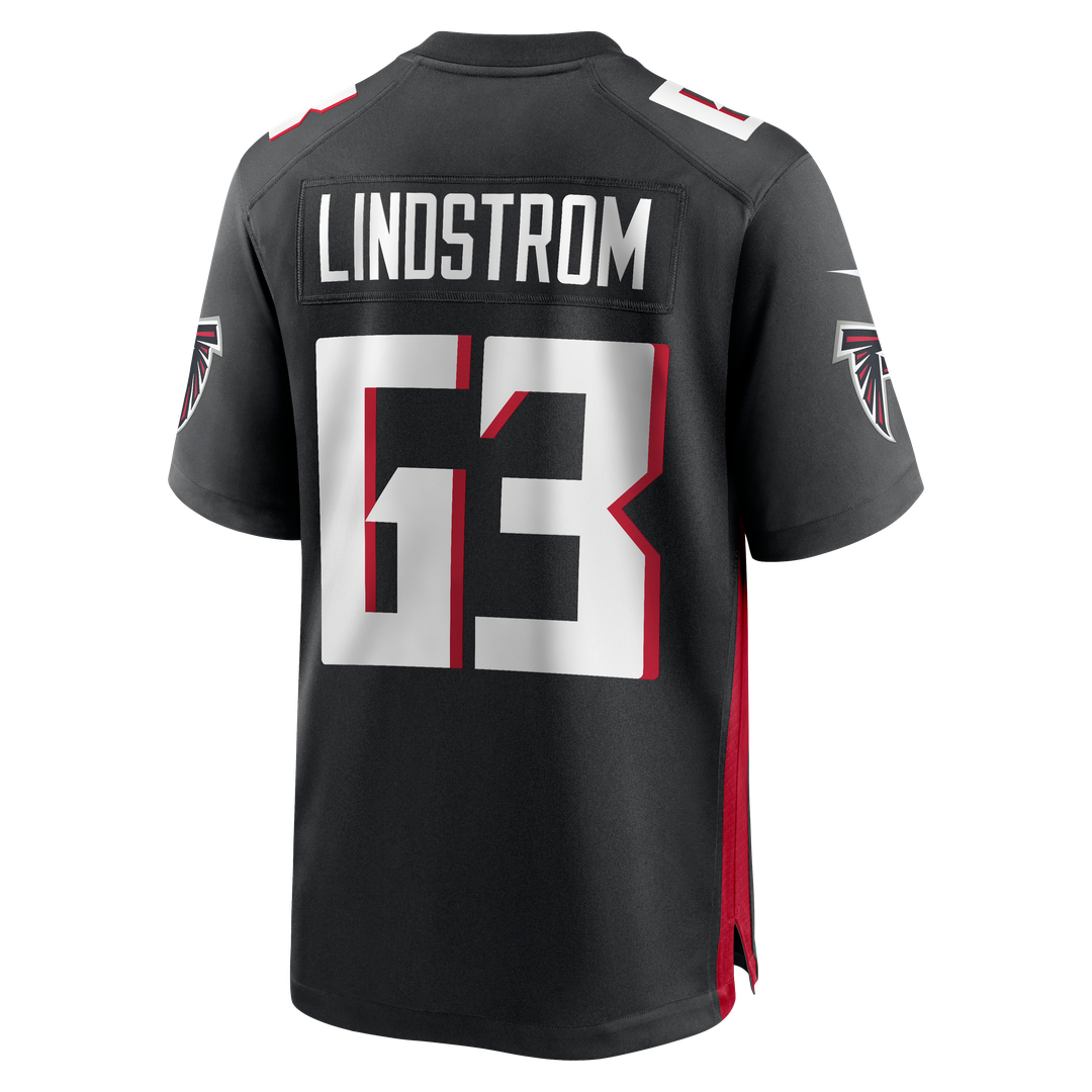 Atlanta Falcons Chris Lindstrom Black Game Jersey product image 3, provided for visual reference and product detail review