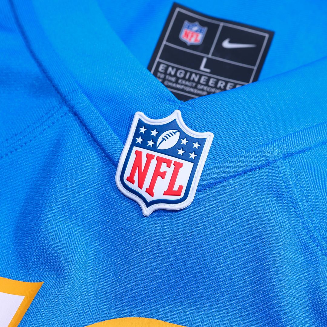 Los Angeles Chargers Andre James Powder Blue Team Game Jersey product image 4, provided for visual reference and product