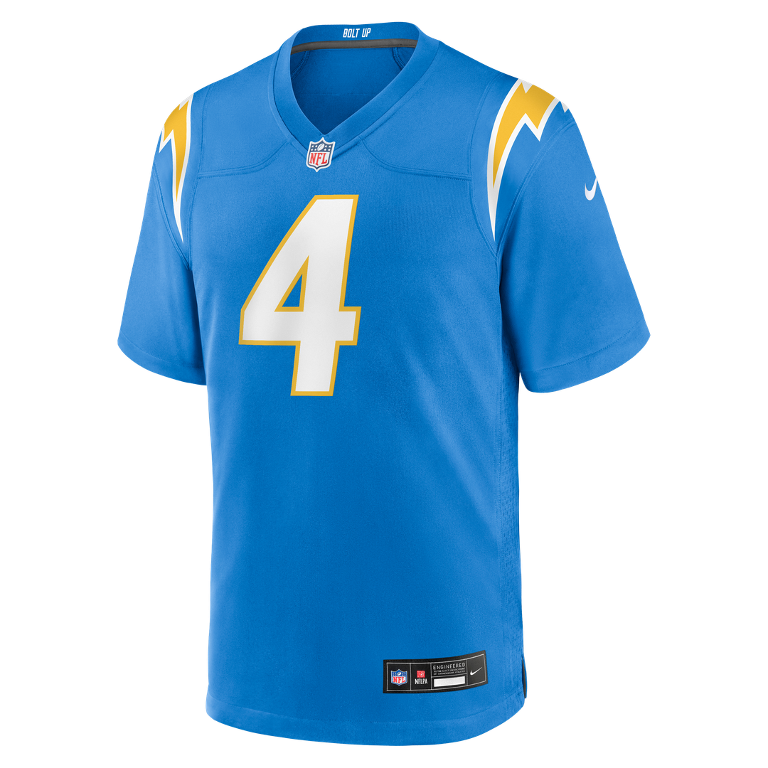 Los Angeles Chargers Tarheeb Still Powder Blue Team Game Jersey product image 2, provided for visual reference and product