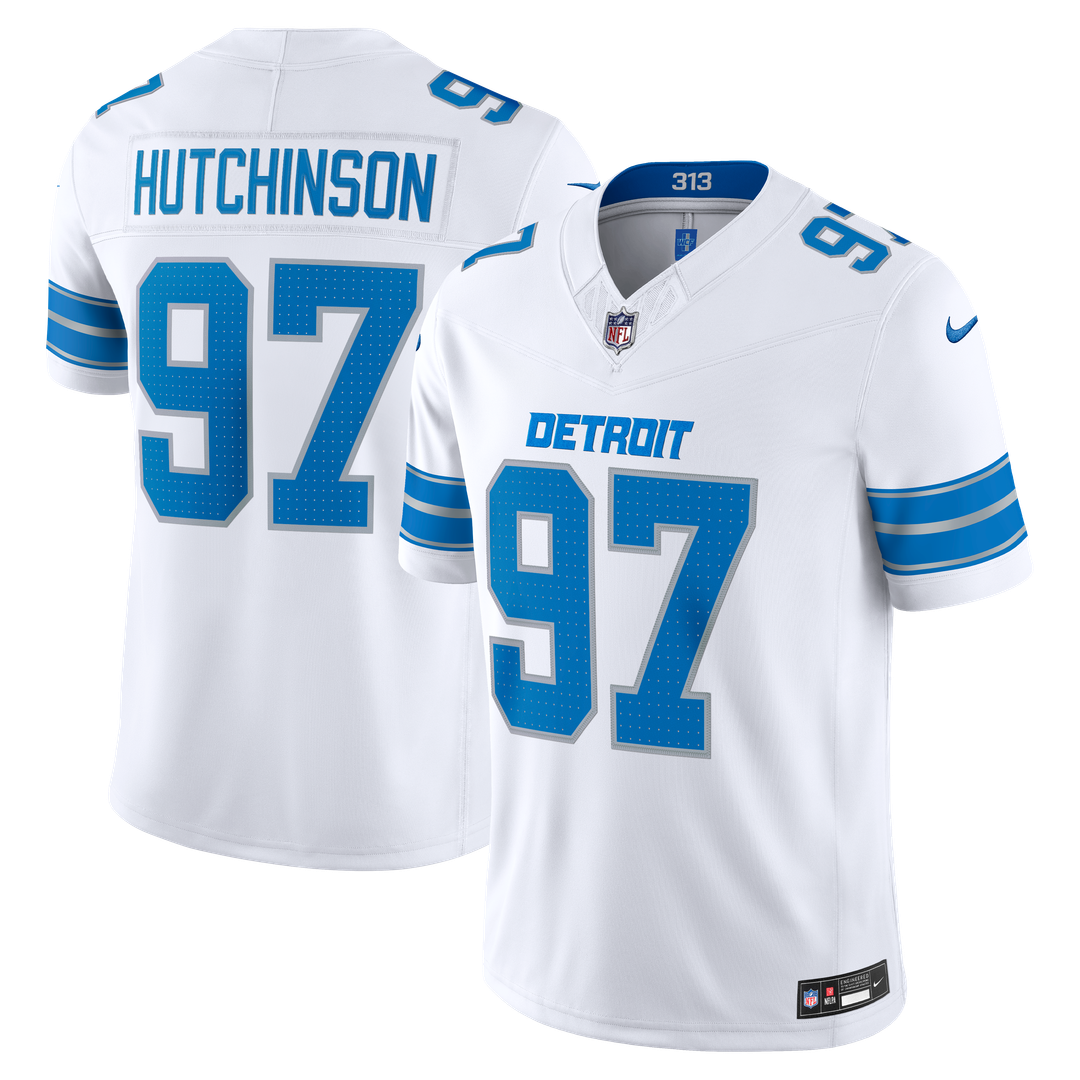 Detroit Lions Aidan Hutchinson Blue Team Vapor F.U.S.E. Stitched Limited Jersey product image 10, provided for visual