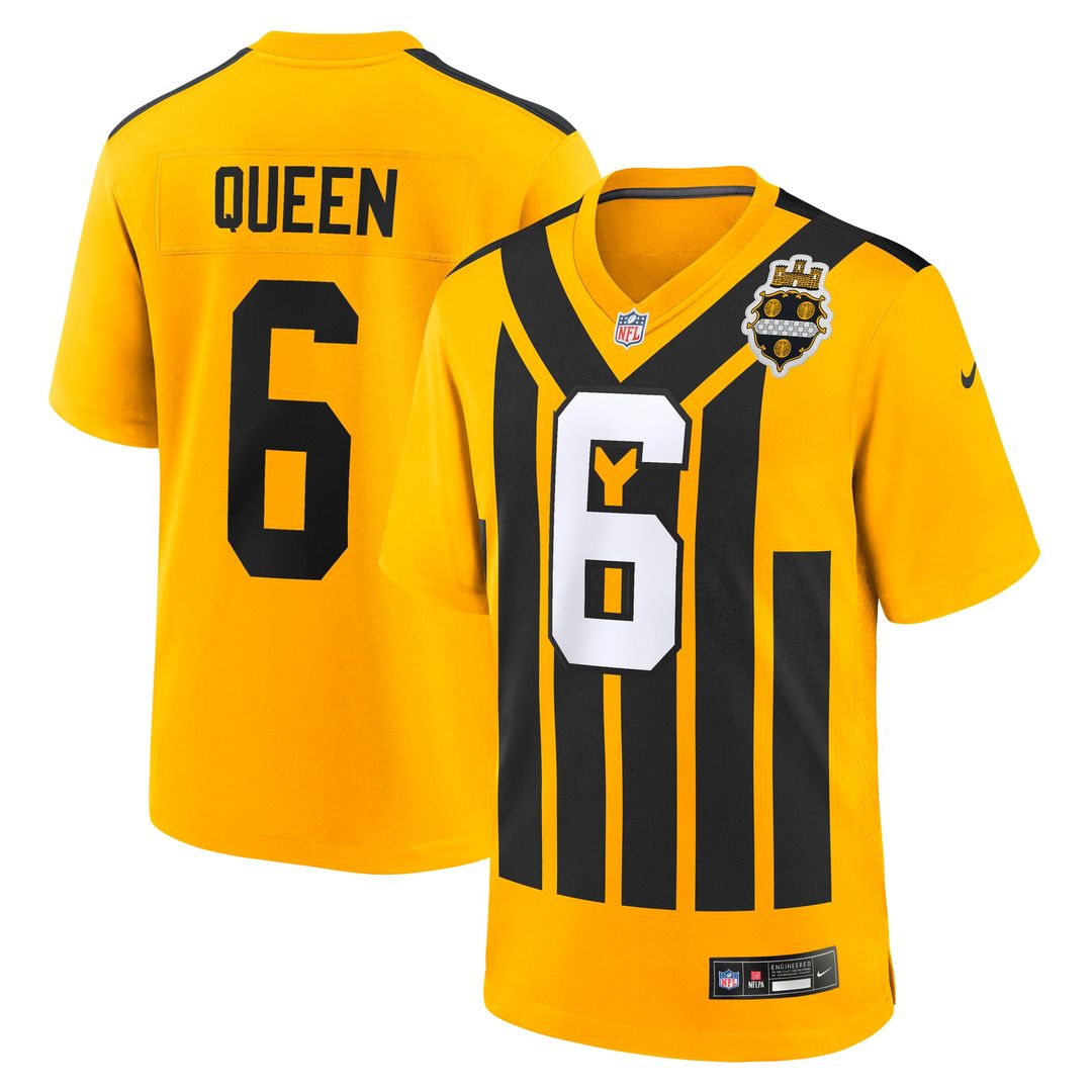 Pittsburgh Steelers Patrick Queen Gold Alternate 1933 Throwback Game Jersey product image 1, provided for visual reference