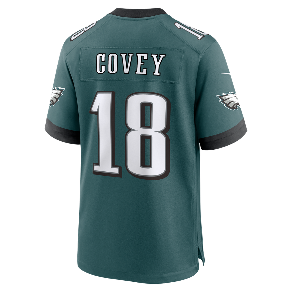 Philadelphia Eagles Britain Covey Midnight Green Team Game Jersey product image 3, provided for visual reference and product