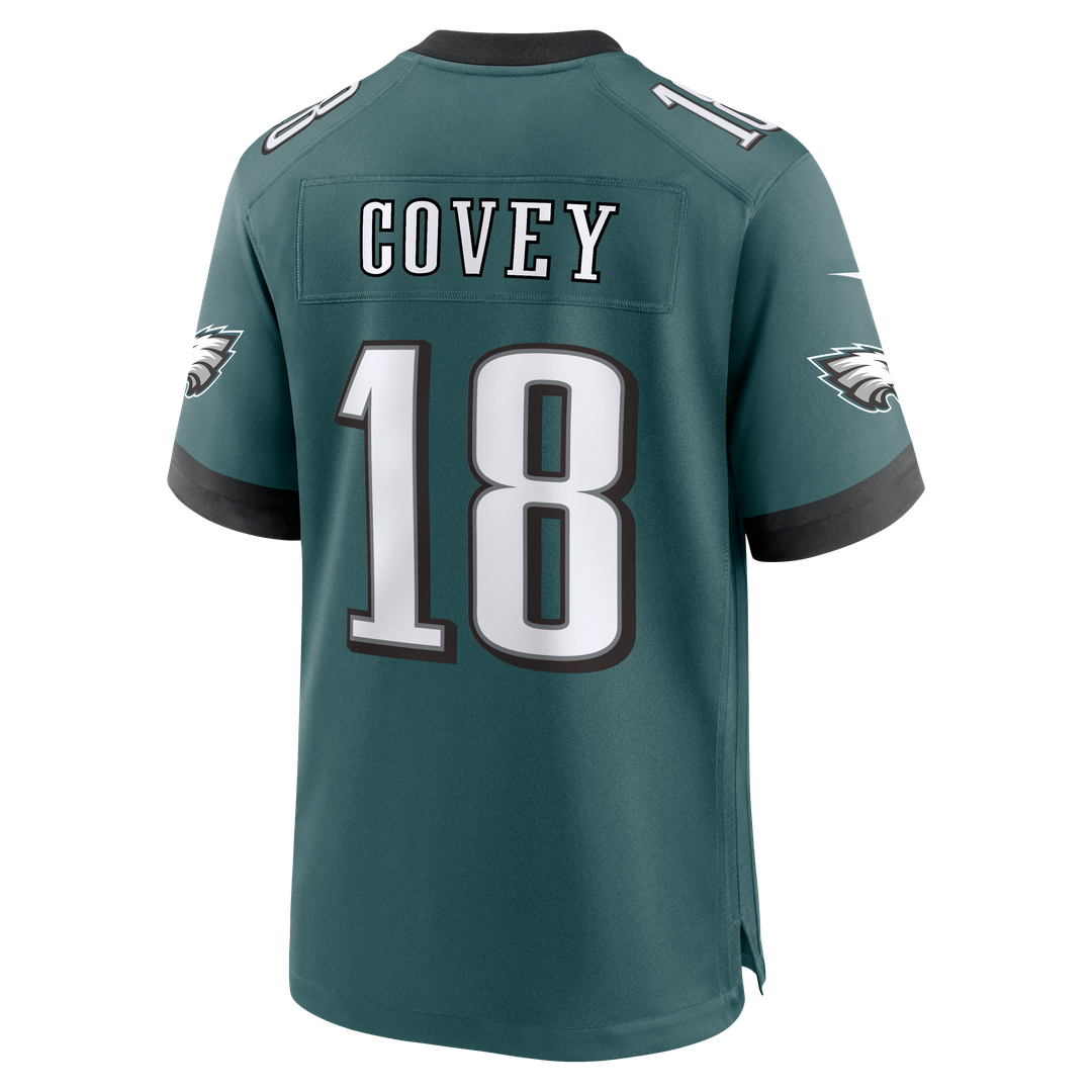 Philadelphia Eagles Britain Covey Midnight Green Team Game Jersey product image 3, provided for visual reference and product