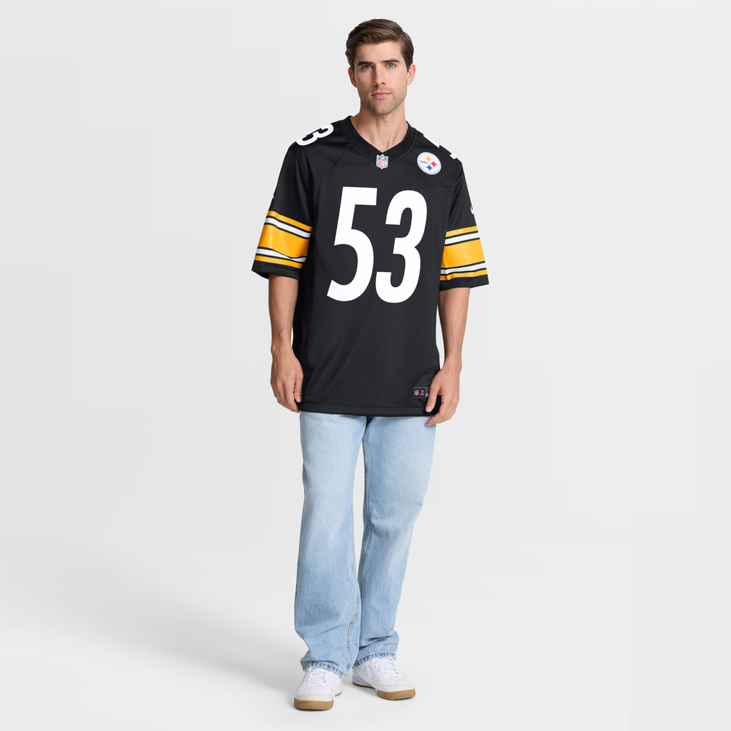 Pittsburgh Steelers JaWhaun Bentley Black Team Game Jersey product image 6, provided for visual reference and product detail