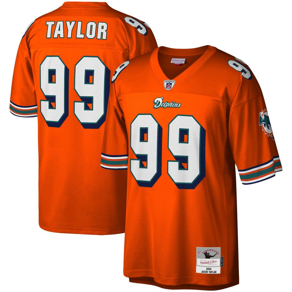 Miami Dolphins Jason Taylor Orange Big & Tall 2004 Retired Player Replica Jersey product image 1, provided for visual