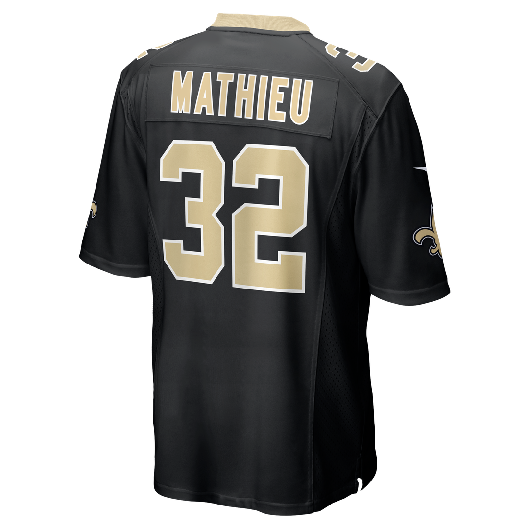 New Orleans Saints Tyrann Mathieu Black Game Jersey product image 3, provided for visual reference and product detail review