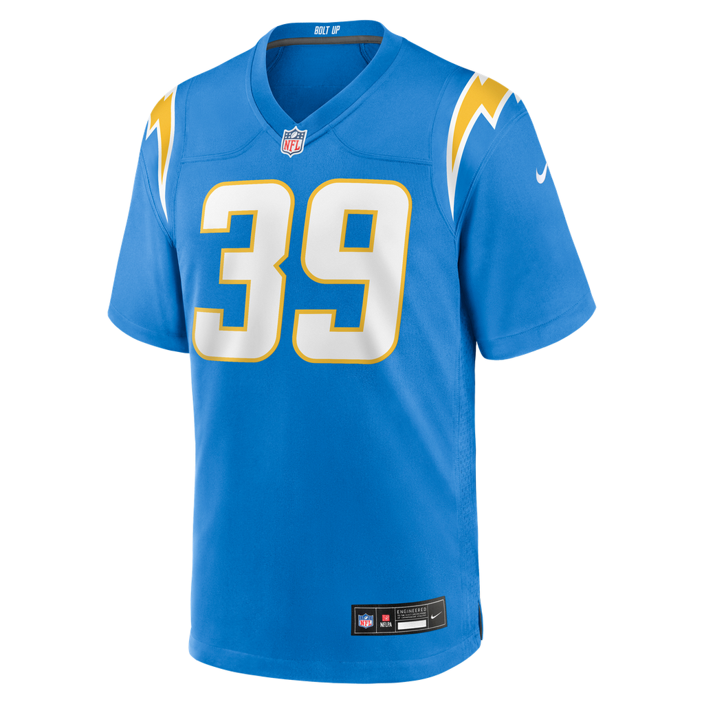 Los Angeles Chargers Eric Rogers Powder Blue Team Game Jersey product image 2, provided for visual reference and product