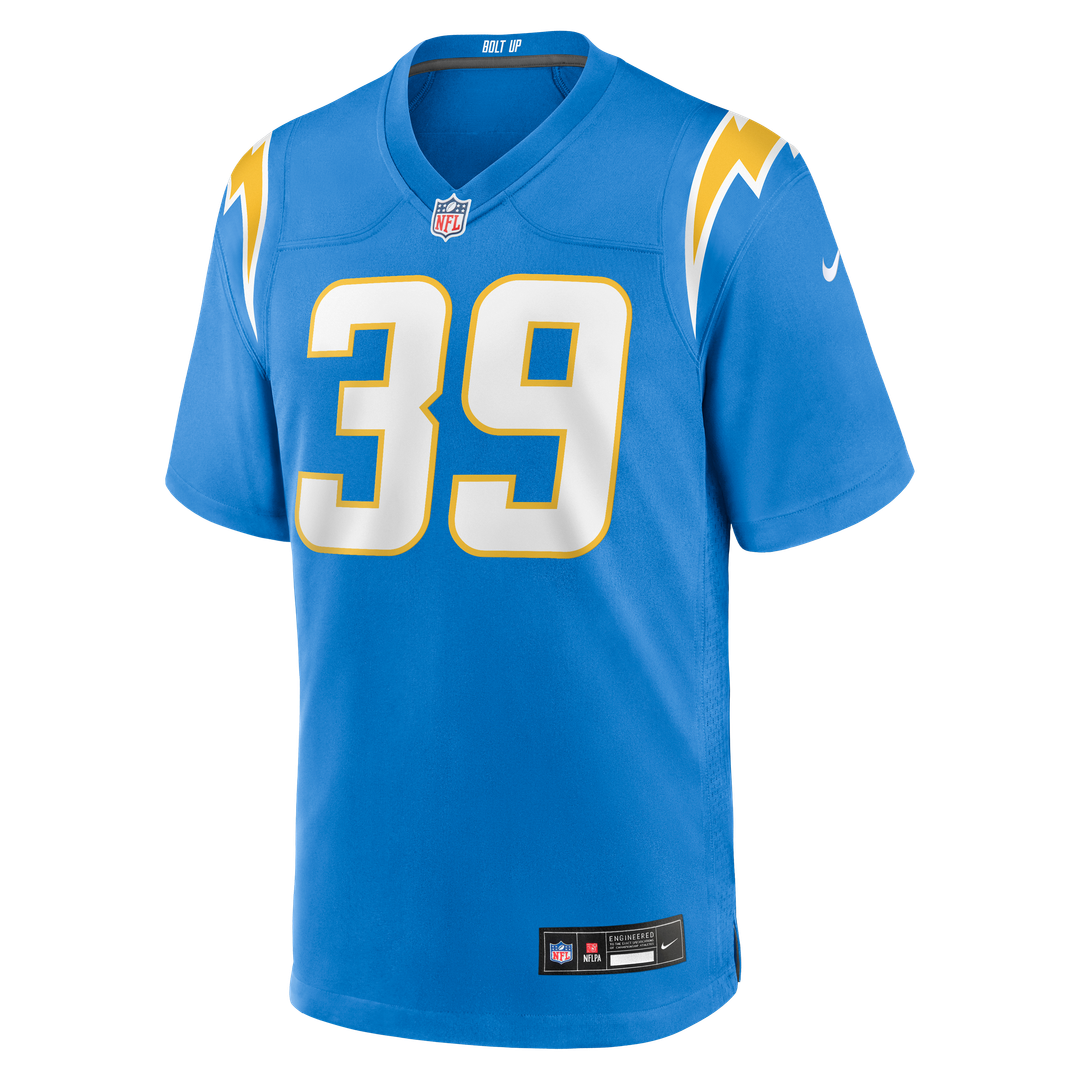 Los Angeles Chargers Eric Rogers Powder Blue Team Game Jersey product image 2, provided for visual reference and product