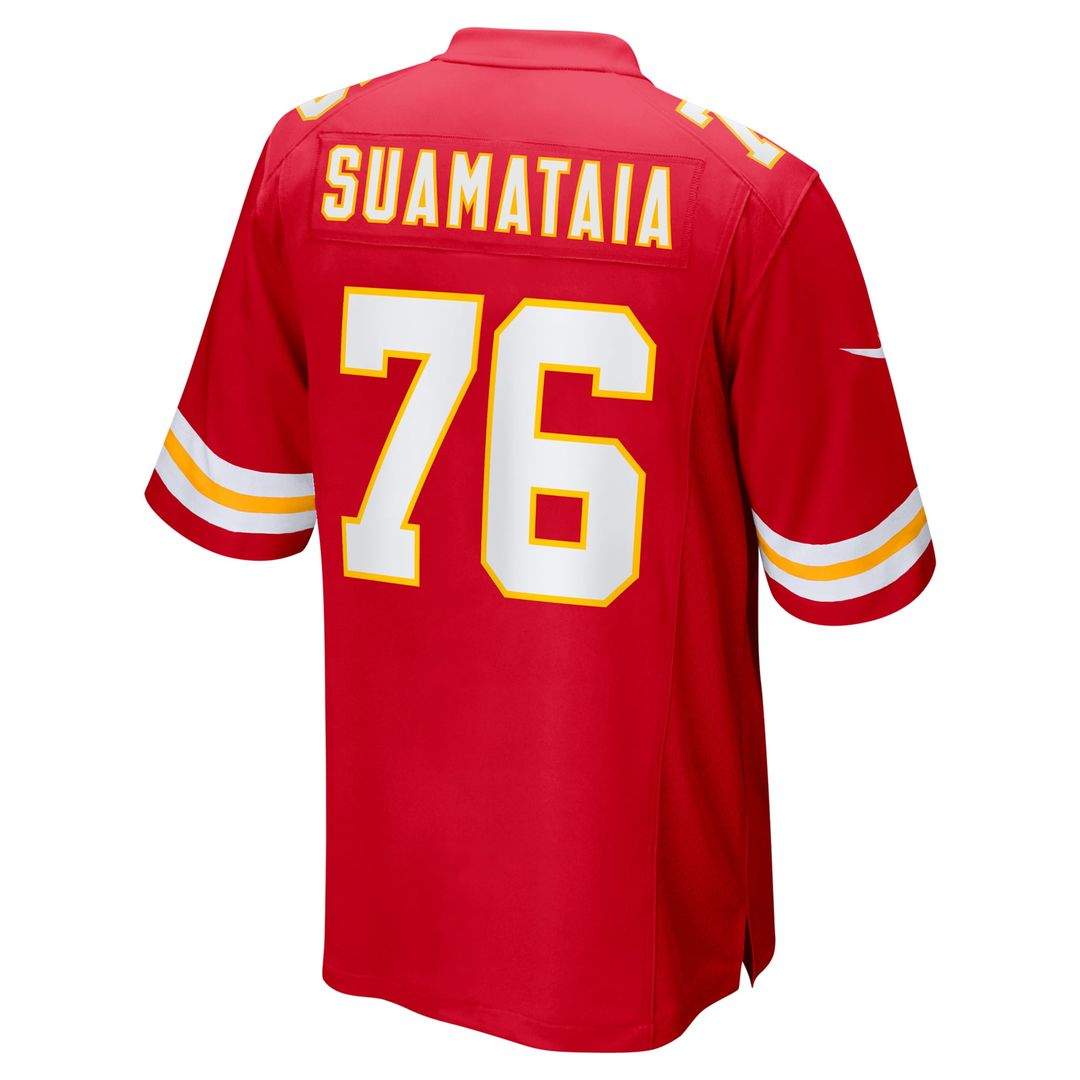 Kansas City Chiefs Kingsley Suamataia Red Game Jersey product image 3, provided for visual reference and product detail