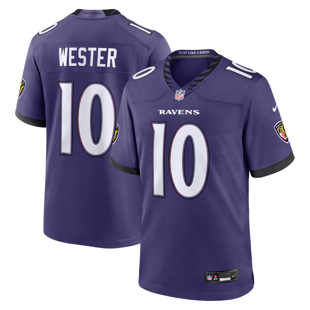 Baltimore Ravens LaJohntay Wester Purple Team Game Jersey product image 1, provided for visual reference and product detail