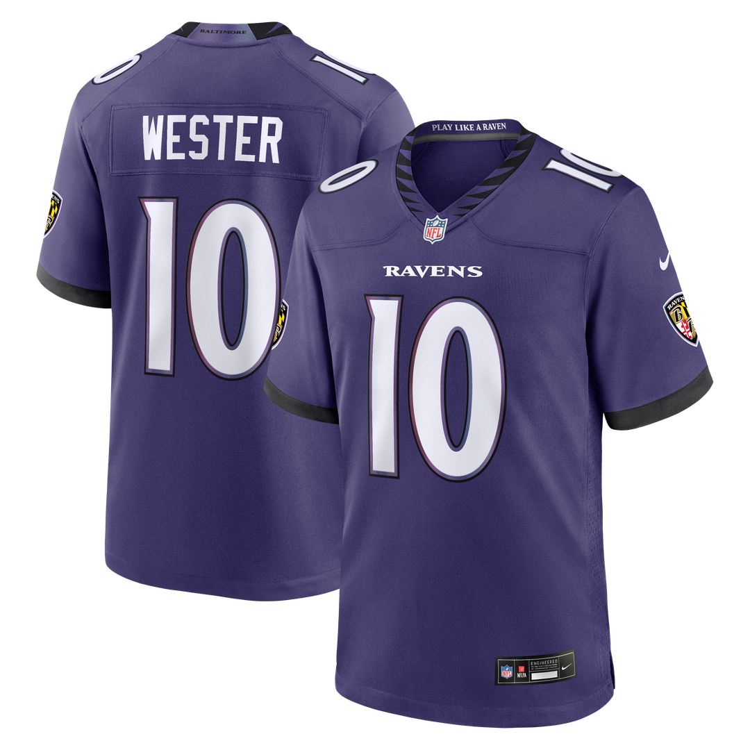 Baltimore Ravens LaJohntay Wester Purple Team Game Jersey product image 1, provided for visual reference and product detail
