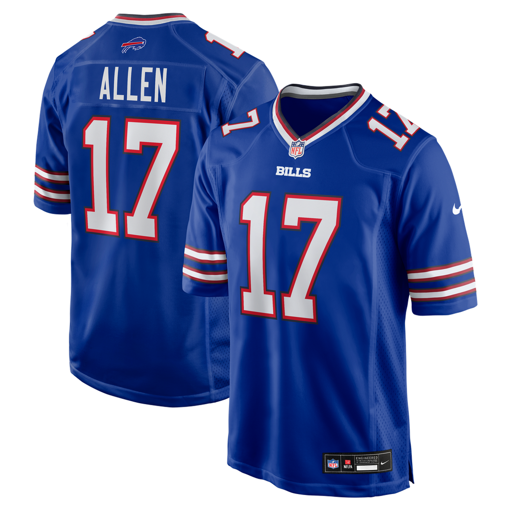 Buffalo Bills Josh Allen Royal Game Player Jersey product image 1, provided for visual reference and product detail review