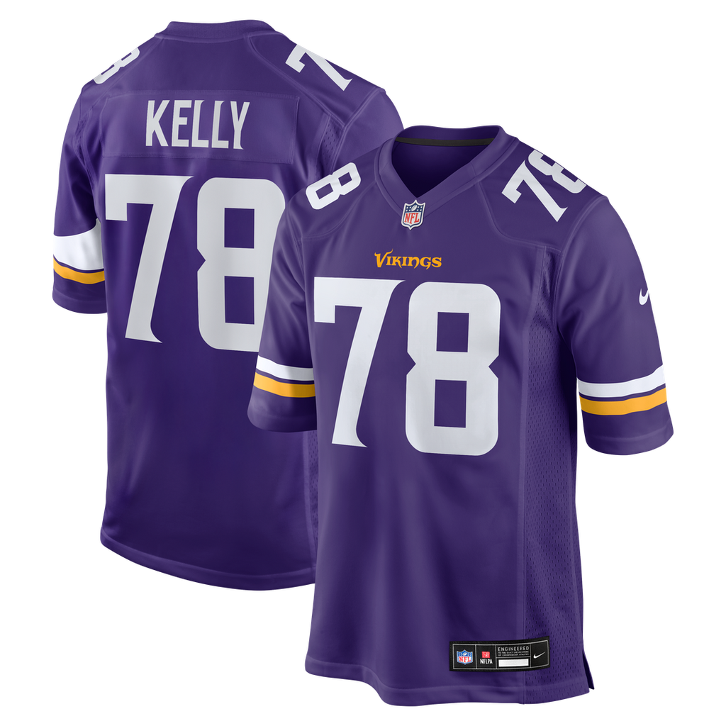 Minnesota Vikings Ryan Kelly Purple Team Game Jersey product image 1, provided for visual reference and product detail review