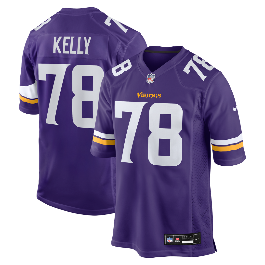 Minnesota Vikings Ryan Kelly Purple Team Game Jersey product image 1, provided for visual reference and product detail review