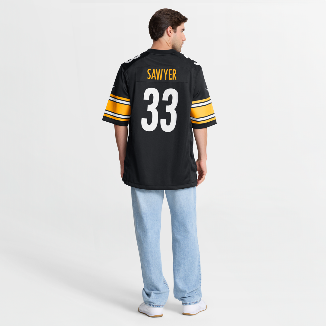 Pittsburgh Steelers Jack Sawyer Black Team Game Jersey product image 11, provided for visual reference and product detail