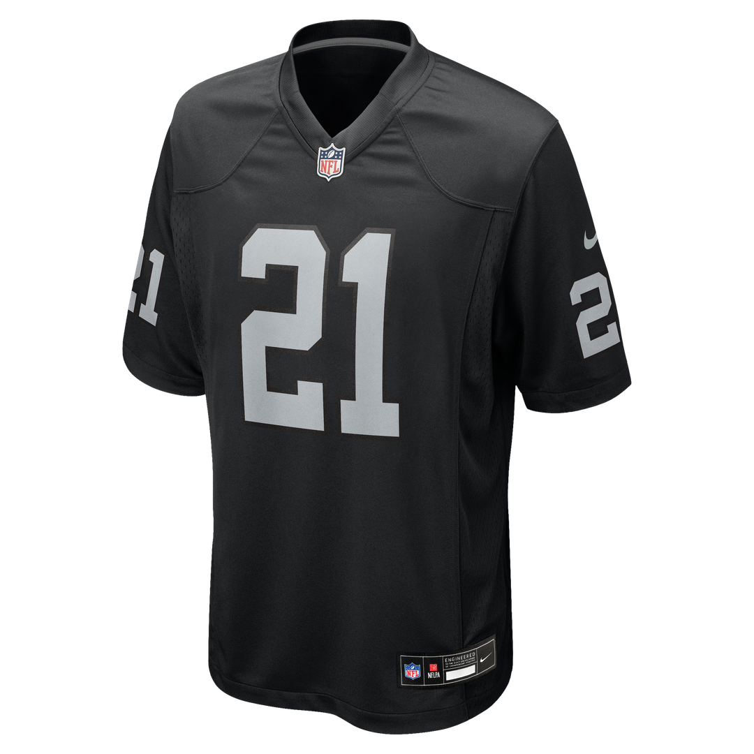 Las Vegas Raiders Cliff Branch Black Retired Player Game Jersey product image 2, provided for visual reference and product