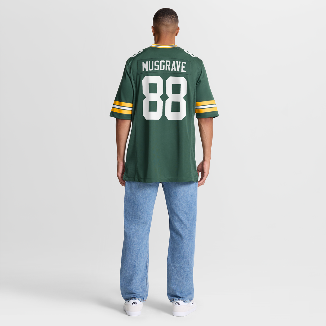 Green Bay Packers Luke Musgrave Green Game Jersey product image 8, provided for visual reference and product detail review