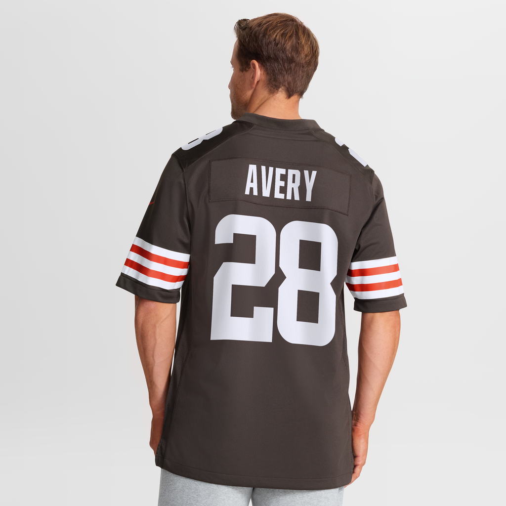 Cleveland Browns Tre Avery Brown Team Game Jersey product image 5, provided for visual reference and product detail review