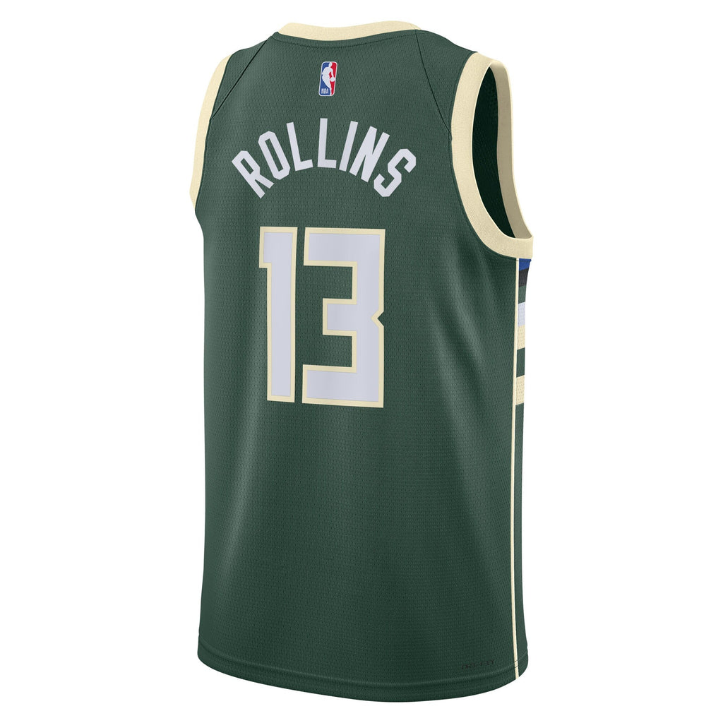 Ryan Rollins Milwaukee Bucks Icon Edition Swingman Jersey - Hunter Green - Unisex product image 4, provided for visual