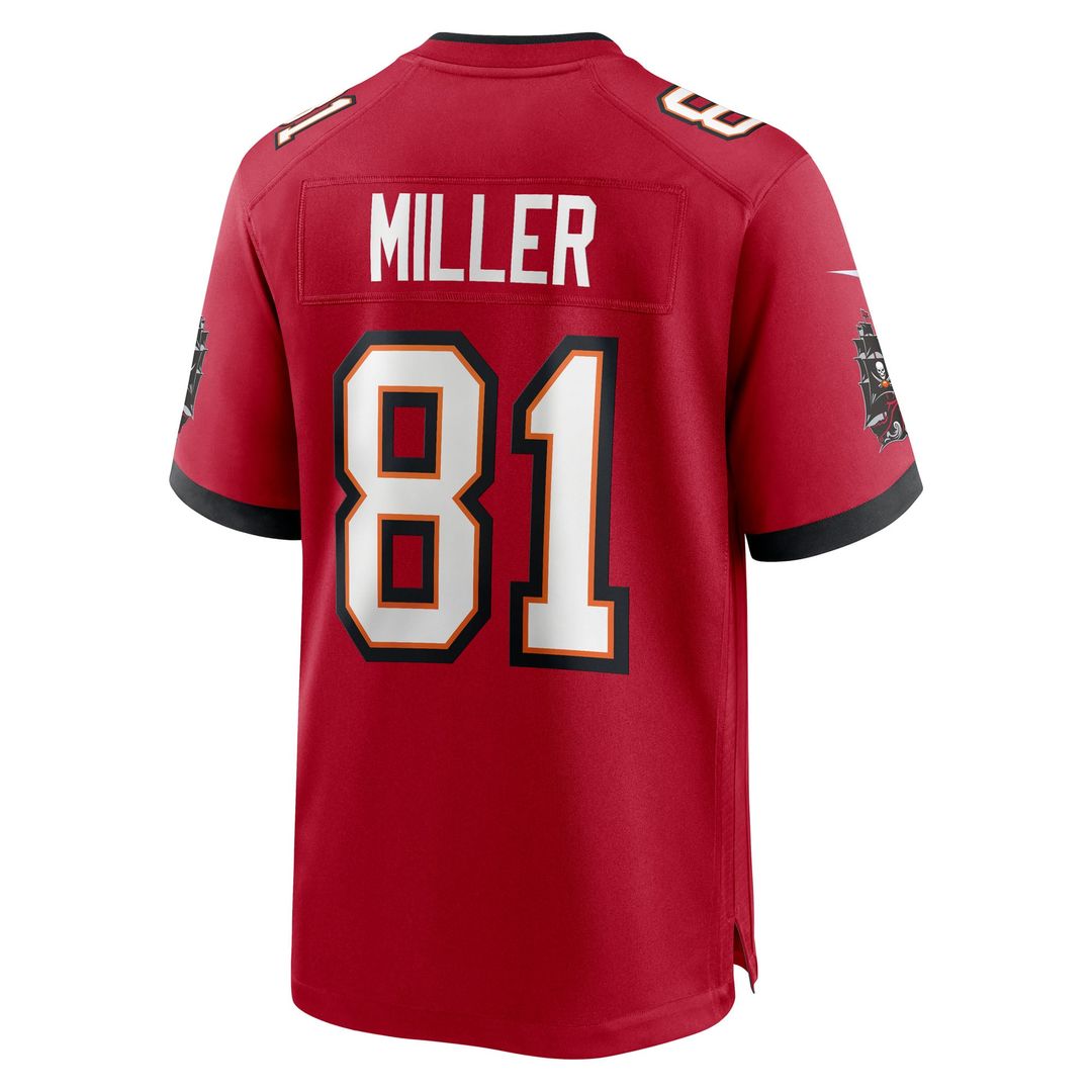 Tampa Bay Buccaneers Ryan Miller Red Team Game Jersey product image 3, provided for visual reference and product detail