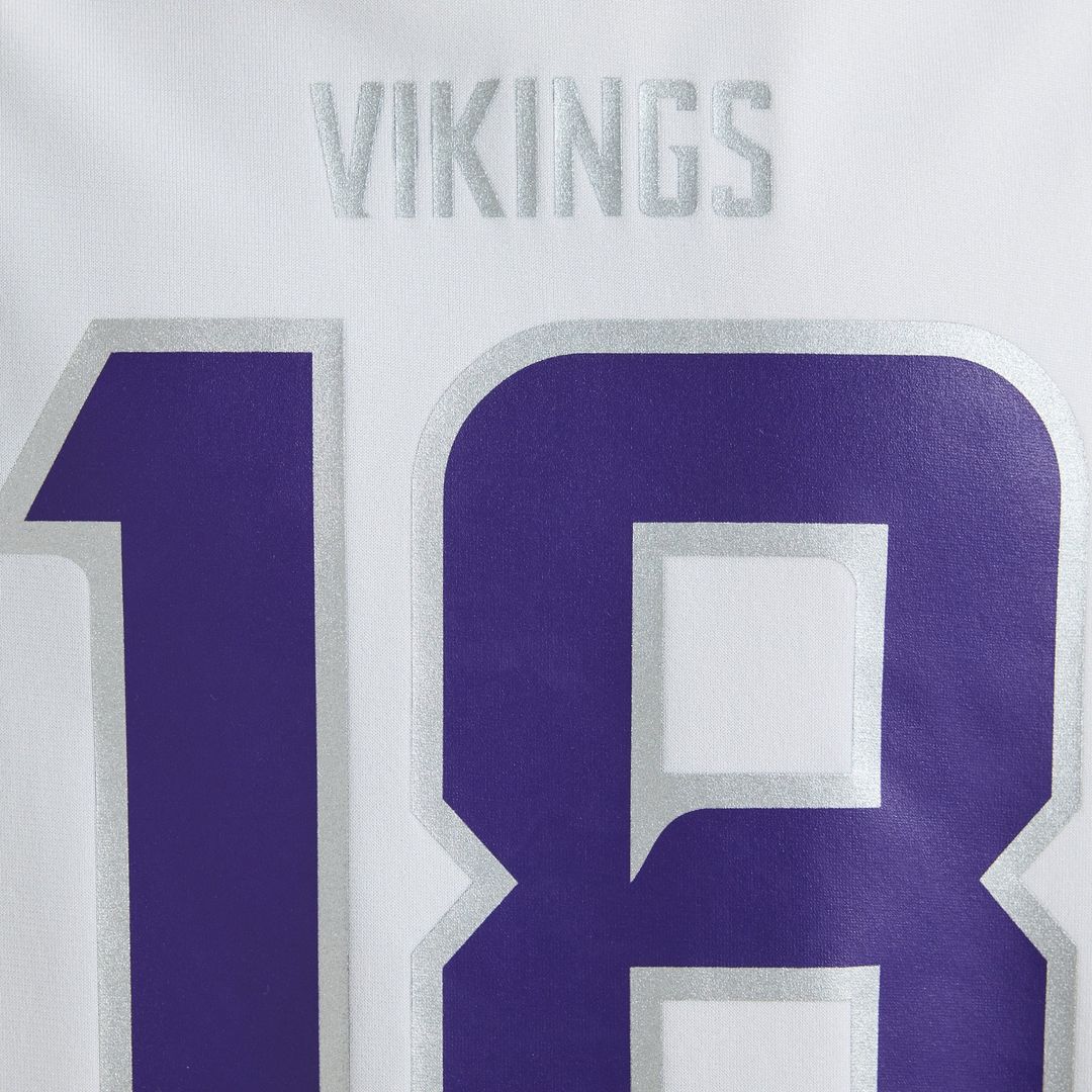 Minnesota Vikings Justin Jefferson White Alternate Game Player Jersey product image 24, provided for visual reference and