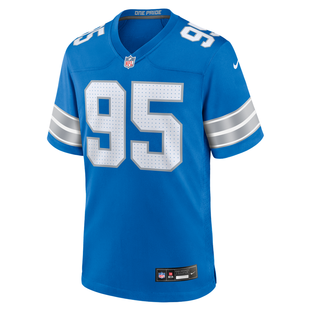 Detroit Lions Mathieu Betts Blue Game Jersey product image 2, provided for visual reference and product detail review