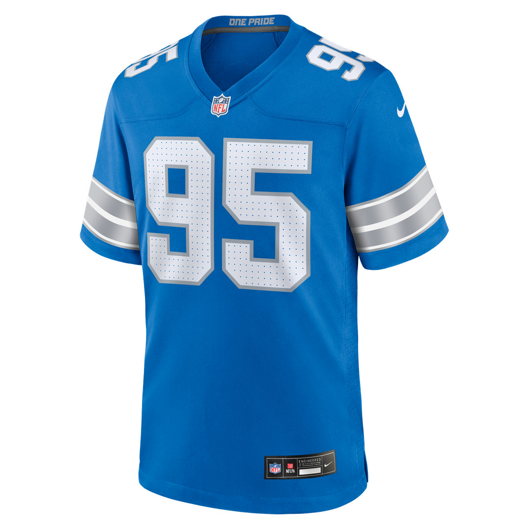Detroit Lions Mathieu Betts Blue Game Jersey product image 2, provided for visual reference and product detail review