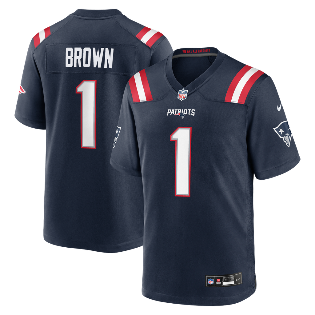 New England Patriots A.J. Brown Red Game Jersey product image 13, provided for visual reference and product detail review