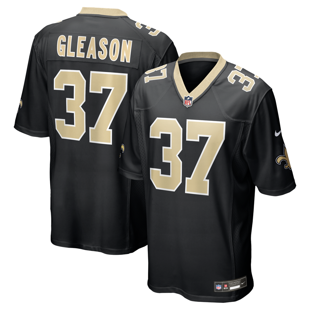 New Orleans Saints Steve Gleason Black Game Retired Player Jersey product image 1, provided for visual reference and product