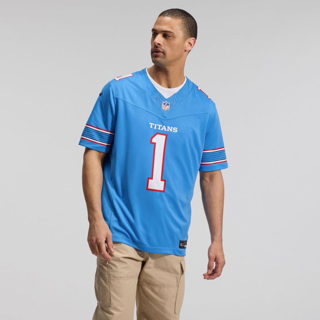 Tennessee Titans Cameron Ward Light Blue Team Vapor F.U.S.E. Stitched Limited Jersey product image 4, provided for visual