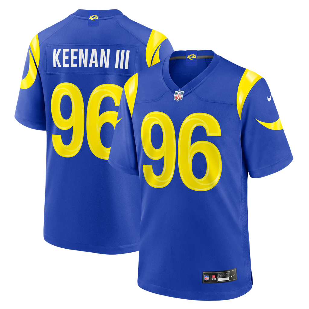 Los Angeles Rams Tim Keenan III Royal Team Game Jersey product image 1, provided for visual reference and product detail