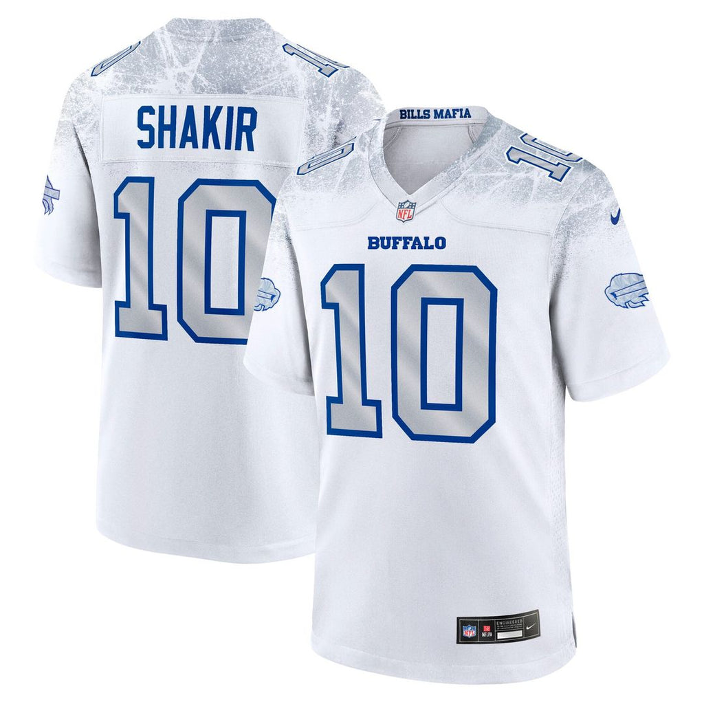 Buffalo Bills Khalil Shakir White Rivalries Collection Game Jersey product image 1, provided for visual reference and