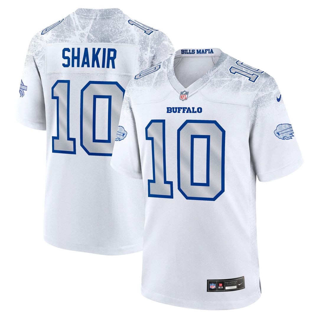 Buffalo Bills Khalil Shakir White Rivalries Collection Game Jersey product image 1, provided for visual reference and