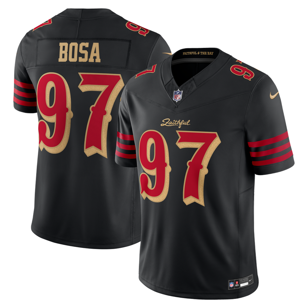 San Francisco 49ers Nick Bosa Black Rivalries Collection Stitched Limited Jersey product image 1, provided for visual