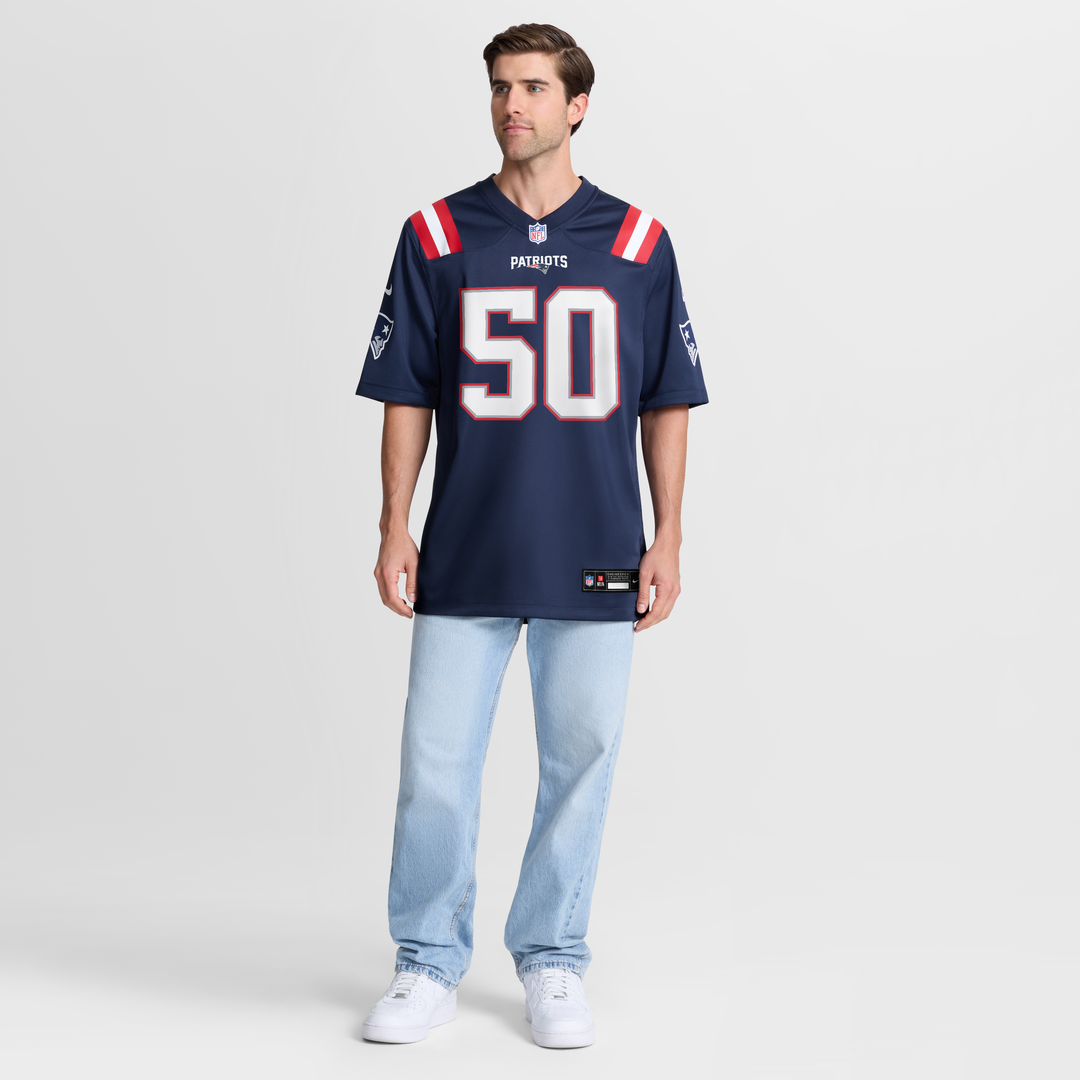 New England Patriots Mike Vrabel White Retired Player Game Jersey product image 13, provided for visual reference and