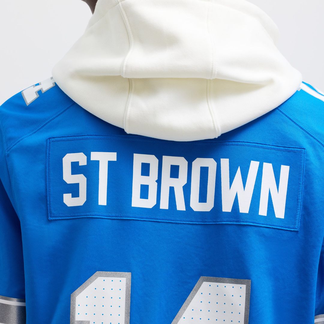 Detroit Lions Amon-Ra St. Brown Blue Game Jersey product image 18, provided for visual reference and product detail review
