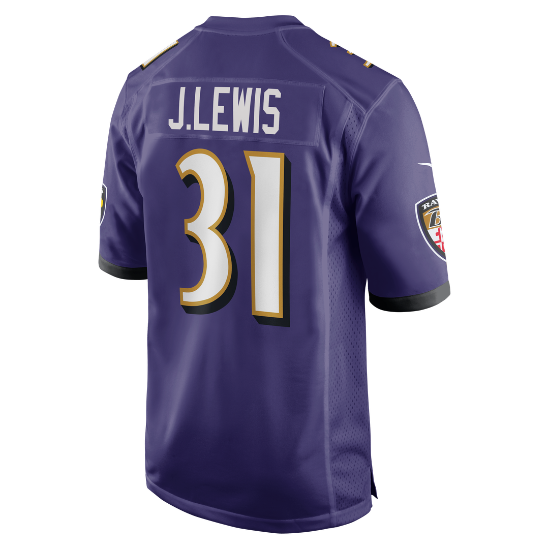 Baltimore Ravens Jamal Lewis Purple Game Retired Player Jersey product image 3, provided for visual reference and product