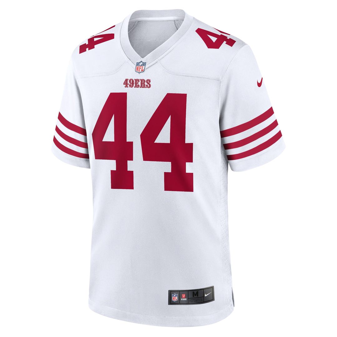 San Francisco 49ers Kyle Juszczyk White Player Game Jersey product image 2, provided for visual reference and product detail