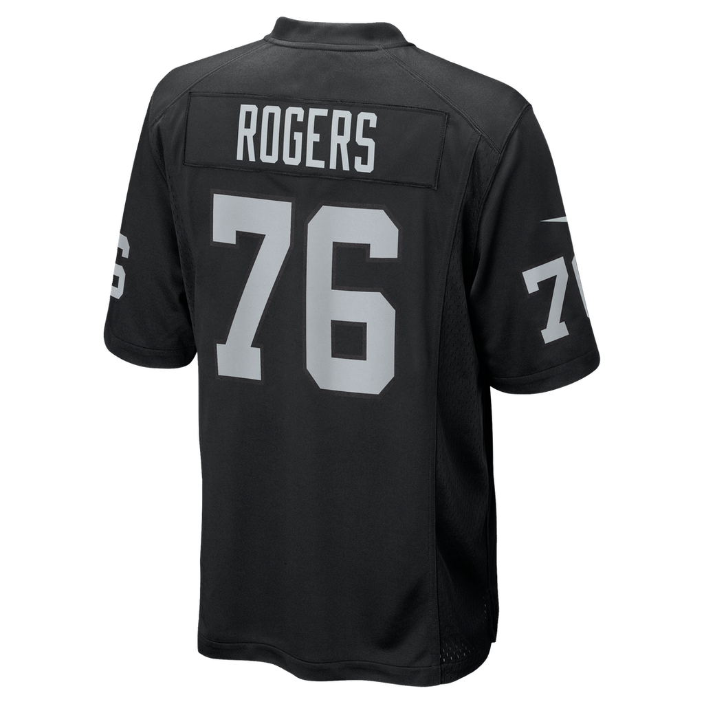 Las Vegas Raiders Caleb Rogers Black Team Game Jersey product image 3, provided for visual reference and product detail