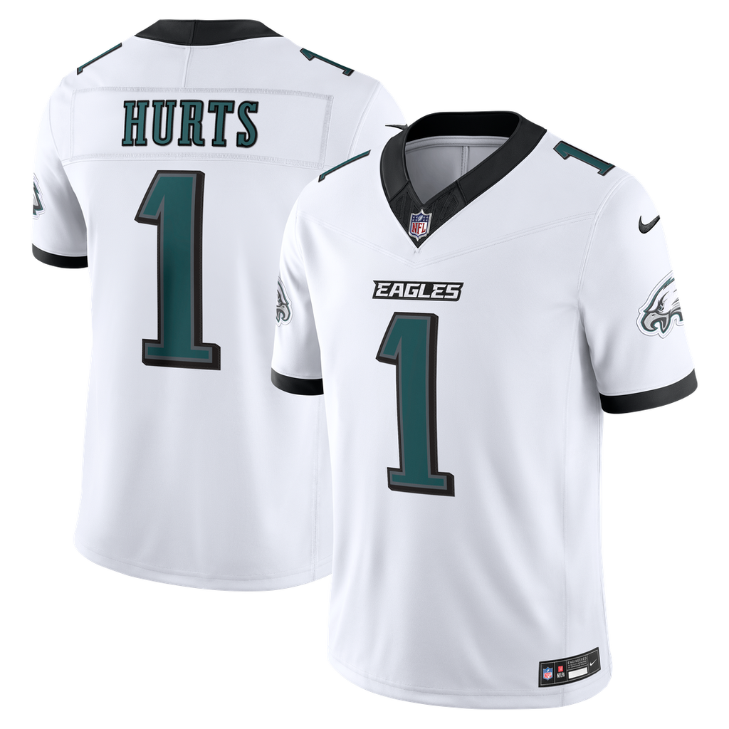 Philadelphia Eagles Jalen Hurts White Vapor F.U.S.E. Stitched Limited Jersey product image 1, provided for visual reference