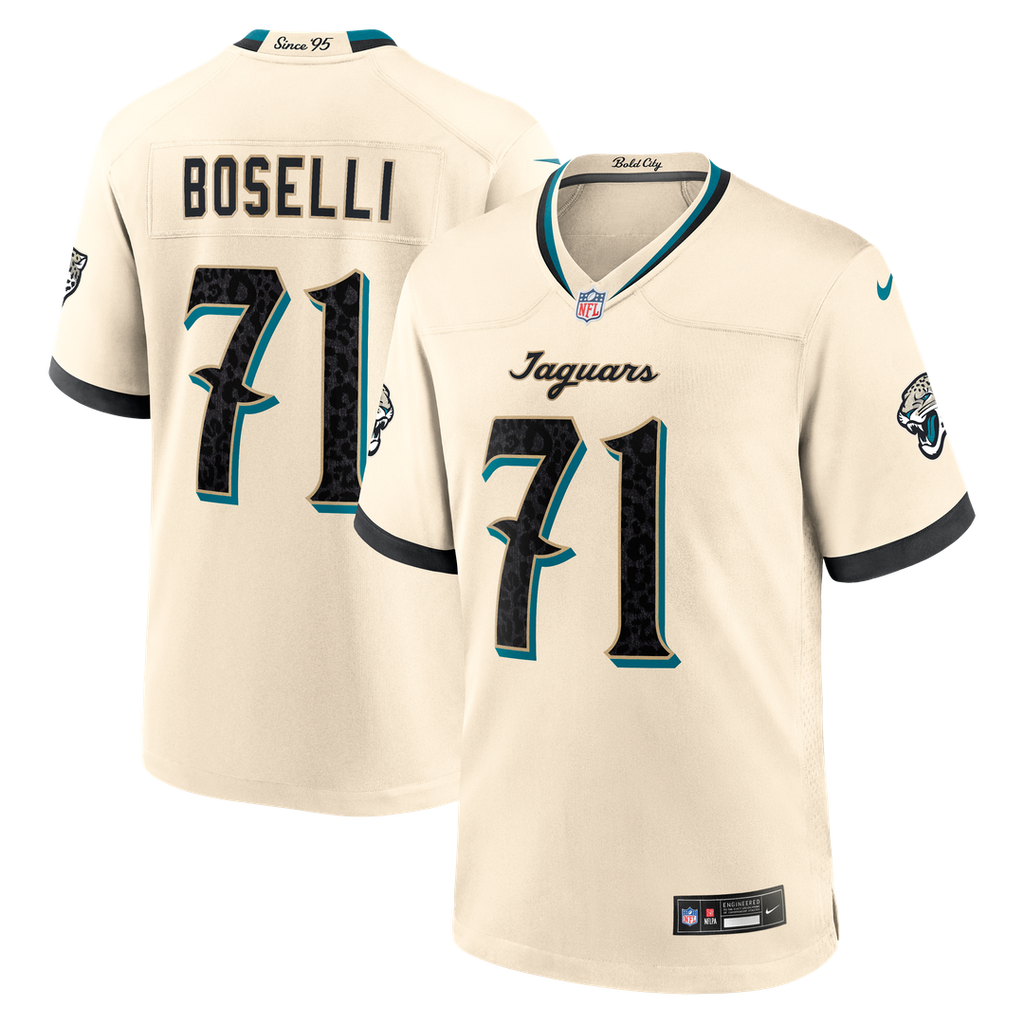 Jacksonville Jaguars Tony Boselli Natural 2026 Rivalries Collection Game Jersey product image 1, provided for visual