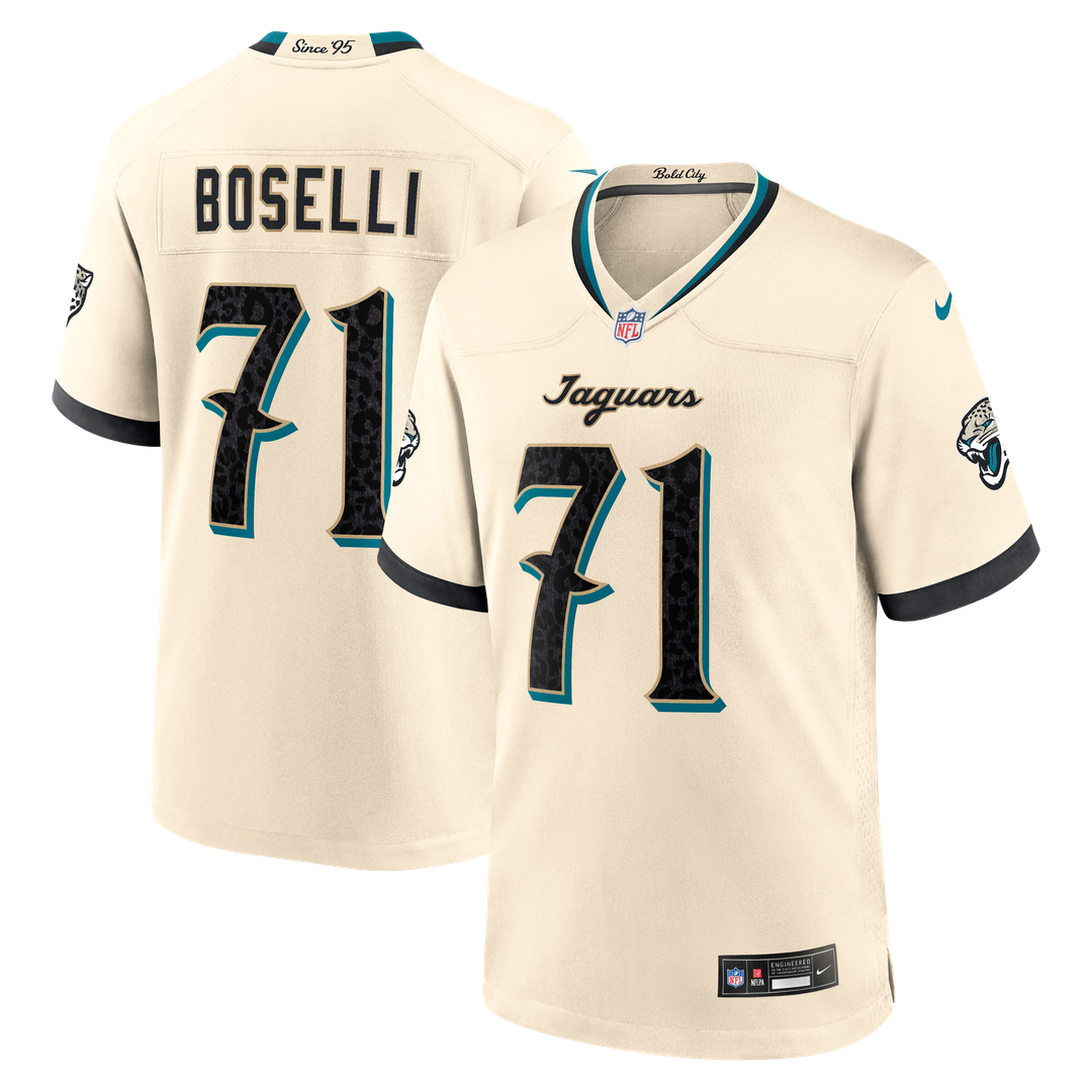 Jacksonville Jaguars Tony Boselli Natural 2026 Rivalries Collection Game Jersey product image 1, provided for visual